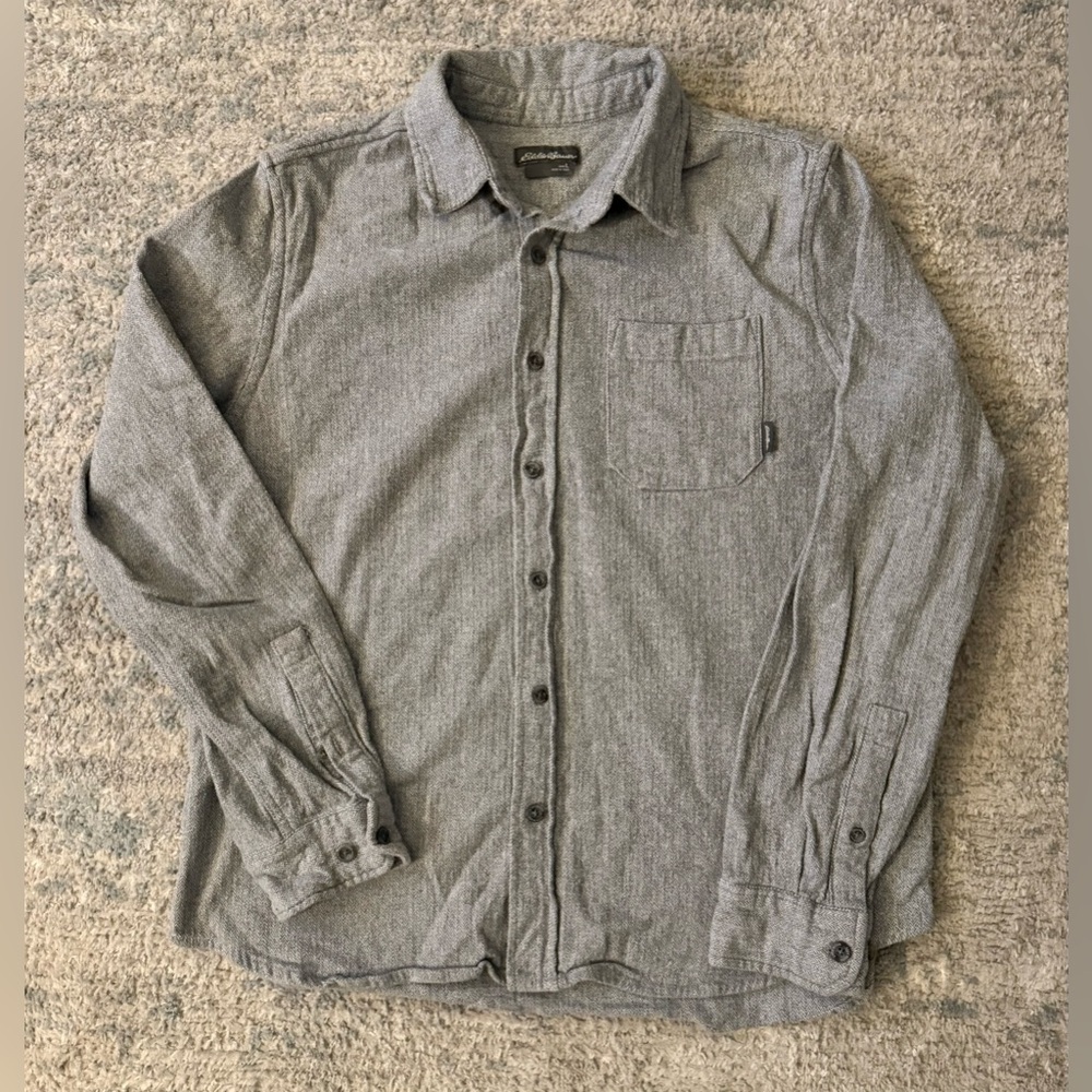 Eddie Bauer Gray Casual Button Down Shirt